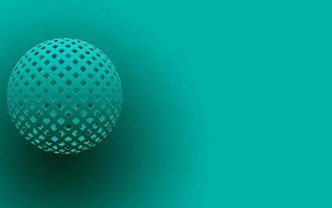 3D illustration of a turquoise layer with transparent squares, there is a pla Stock Illustration