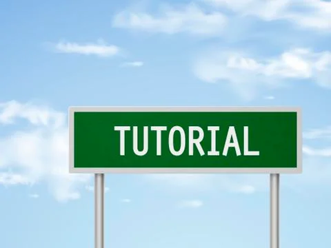 3d illustration tutorial road sign Stock Illustration