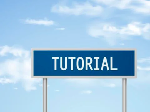 3d illustration tutorial road sign Stock Illustration