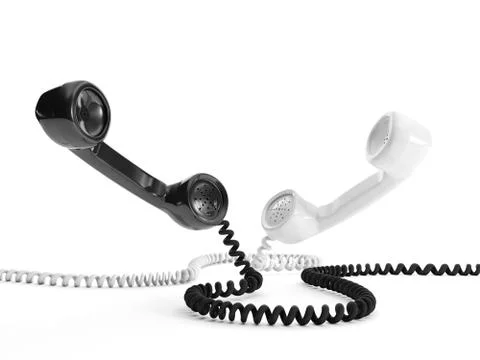 3d illustration: two handsets black and white Stock Illustration
