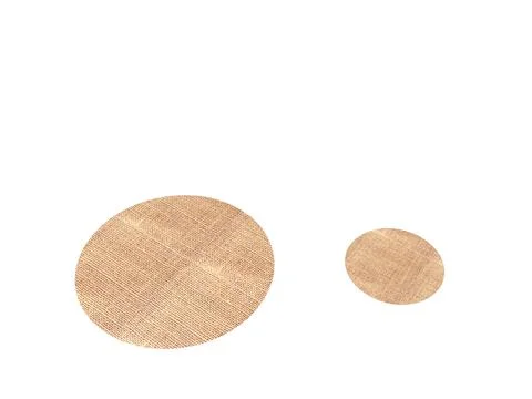 3D illustration Two Jute Coasters in Different Sizes. Illustrazione stock