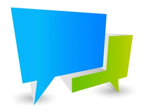 3d illustration of two overlapping speech or talk bubbles Illustrazione stock