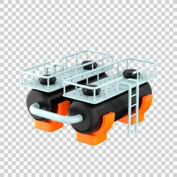 3d illustration of two storage tanks at oil refinery, 3d render Illustrazione stock