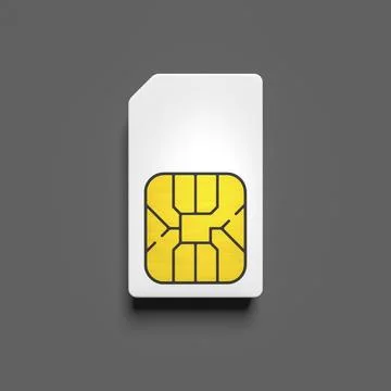 3d illustration of a typical sim card Stock Illustration