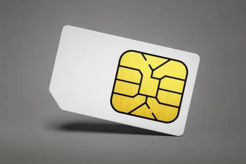 3d illustration of a typical sim card Stock Illustration