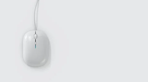 3D illustration of a typical white computer mouse on a white background with 스톡 일러스트