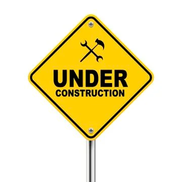 3d illustration of under construction road sign Stock Illustration