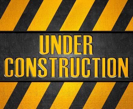 3D illustration of a under construction sign Stock Illustration