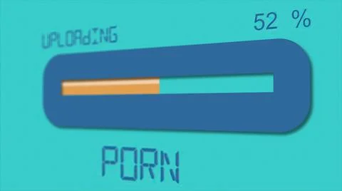 3d illustration - Upload porn progress bar with percent number Stock Illustration