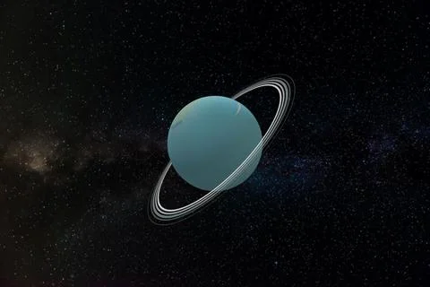 3D illustration of the Uranus planet in space Stock Illustration