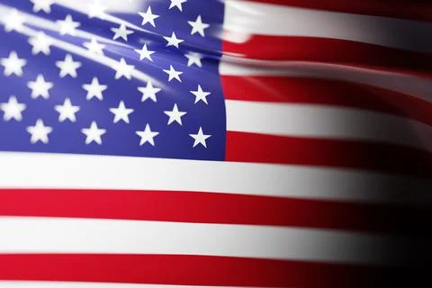 3D illustration of USA national developing flag. Country symbol. Stock Illustration