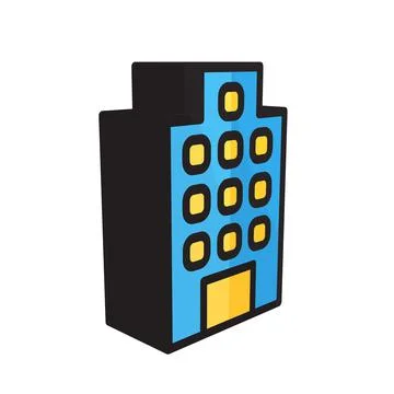 3D illustration vector and logo Building style icon perfect. Ilustración de archivo