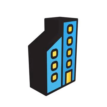 3D illustration vector and logo Building style icon perfect. Ilustración de archivo