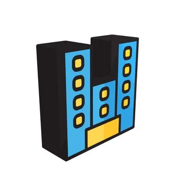 3D illustration vector and logo Building style icon perfect. Ilustración de archivo