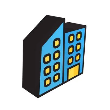 3D illustration vector and logo Building style icon perfect. Ilustración de archivo