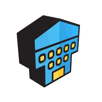 3D illustration vector and logo Building style icon perfect. Ilustración de archivo