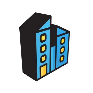 3D illustration vector and logo Building style icon perfect. Ilustración de archivo