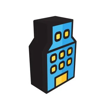 3D illustration vector and logo Building style icon perfect. Ilustración de archivo