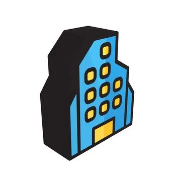 3D illustration vector and logo Building style icon perfect. Ilustración de archivo