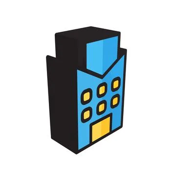 3D illustration vector and logo Building style icon perfect. Ilustración de archivo