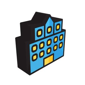 3D illustration vector and logo Building style icon perfect. Ilustración de archivo