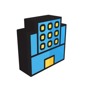 3D illustration vector and logo Building style icon perfect. Illustrazione stock