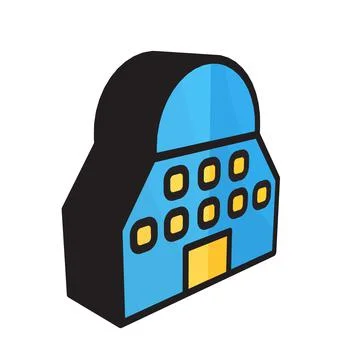 3D illustration vector and logo Building style icon perfect. Ilustración de archivo