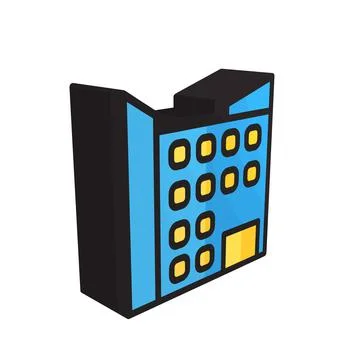 3D illustration vector and logo Building style icon perfect. Ilustración de archivo