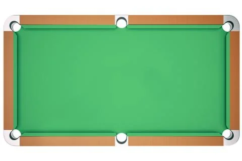3D illustration view top pool billiard game. American pool billiard. Pool Stock Illustration