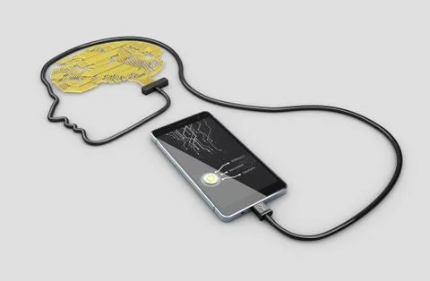 3d Illustration of Virtual tehnologies in use. Isolated white background Stock Illustration