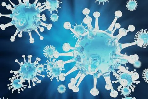 3D illustration virus, bacteria, cell infected organism, virus abstract Stock Illustration