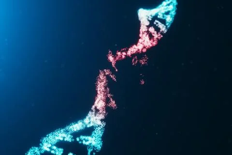 3D illustration Virus DNA molecule, structure. Concept destroyed code human 스톡 일러스트