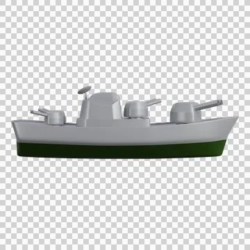 3d illustration of war ship or military ship Stock Illustration