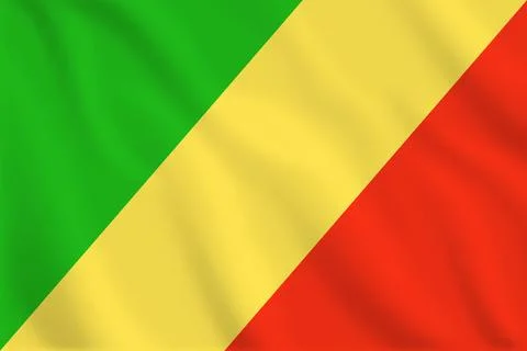 3d illustration waving flag of Congo Brazzaville . Vector flag of Congo Bra.. 스톡 일러스트