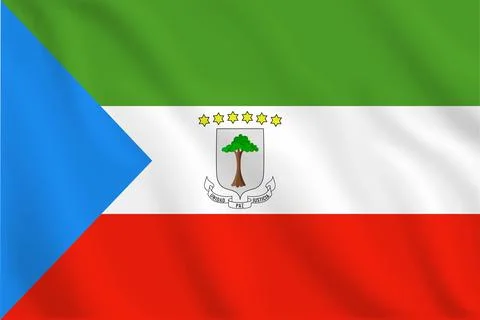 3d illustration waving flag of Equatorial Guinea . Vector flag of Equatoria.. Illustrazione stock