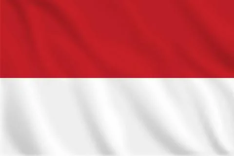3d illustration waving flag of Monaco. Vector flag of Monaco. Symbol of Monac 스톡 일러스트