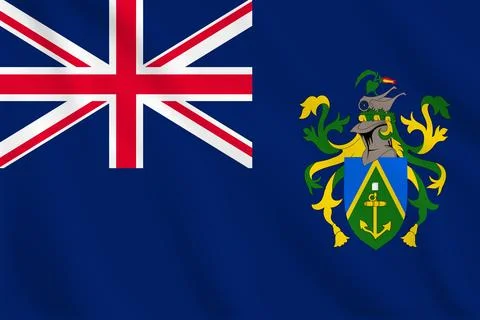 3d illustration waving flag of Pitcairn Islands . Vector flag of Pitcairn I.. 스톡 일러스트
