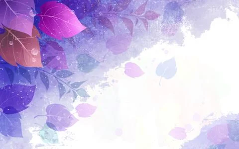 3d illustration, white background, bubbles, colorful leaves Stock Illustration