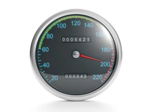 3d illustration on white background speedometer Stock Illustration