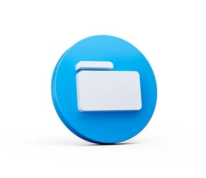 3d illustration of a white folder on a blue icon Stock Illustration