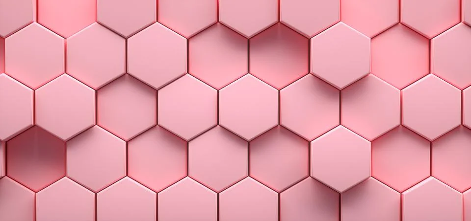 3D Illustration. White geometric hexagonal abstract background. Futuristic .. Stock Illustration