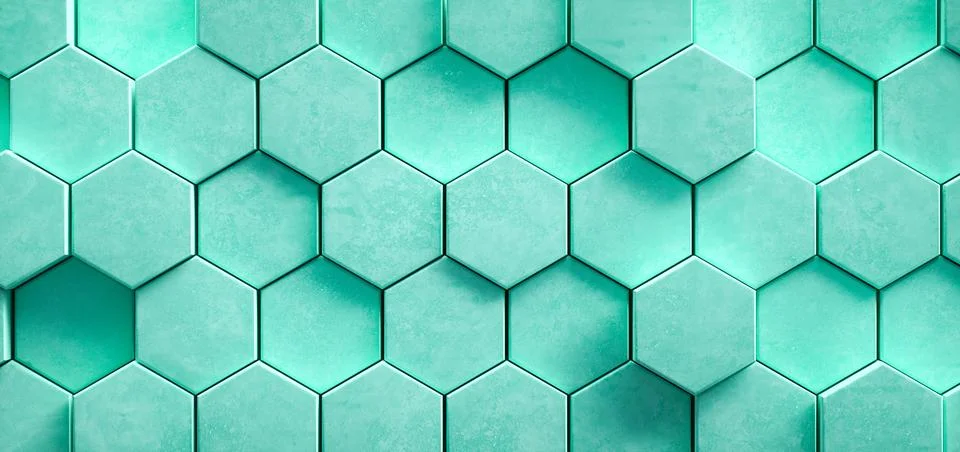 3D Illustration. White geometric hexagonal abstract background. Futuristic .. Stock Illustration