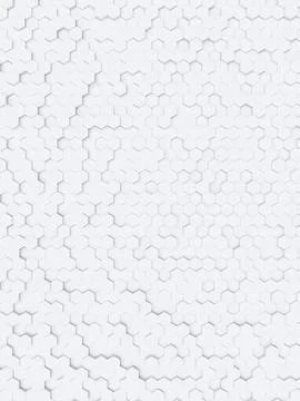 3d illustration of a white hexagon background Illustrazione stock