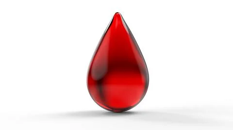 3d illustration on white isolated background Red blood drop Stock Illustration