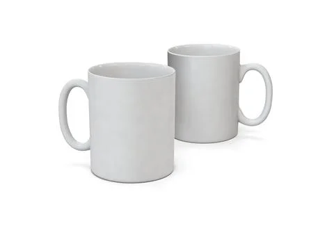 3D illustration of a white mug for personalization. Blank mug mockup Stock Illustration