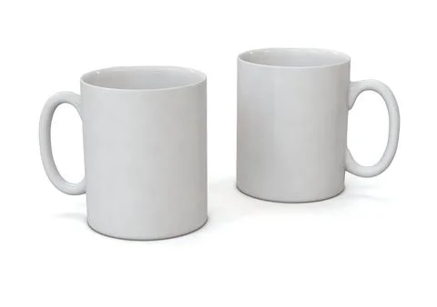 3D illustration of a white mug for personalization. Blank mug mockup Stock Illustration