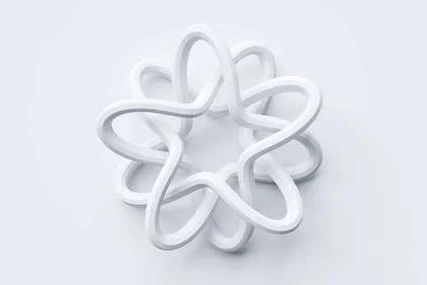 3D illustration of a  white  node. Fantastic  shape .Simple geometric shapes Illustrazione stock