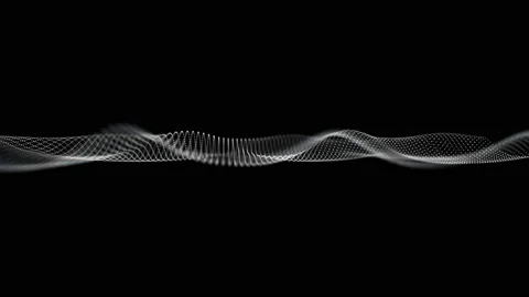 3D-Illustration of white particles moving in a seamless wave pattern Stock Footage 164928809