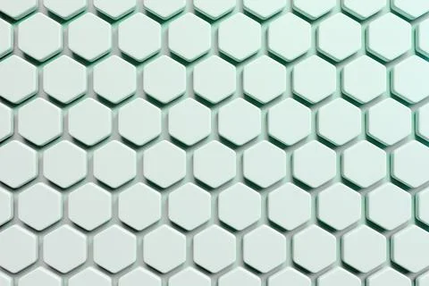 3d illustration of  white polygones. Parallelogram pattern. Technology geomet Stock Illustration
