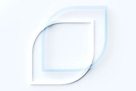 3D illustration white rhombus frame  for text on a white  background. Cover i Illustrazione stock